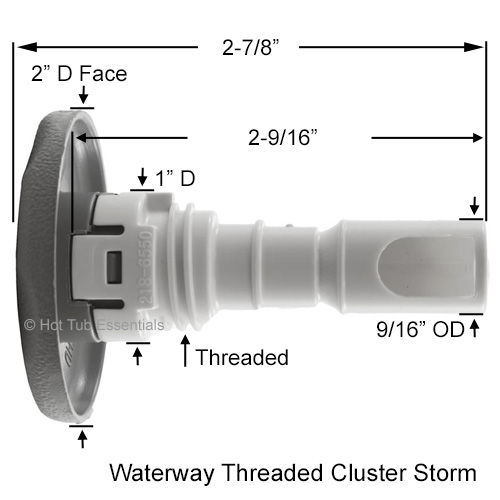 Waterway Cluster Storm Threaded Jet Dimensions.