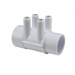 Manifold, 2” Slip x 2” Spg  x (4) 3/4" SB Ports