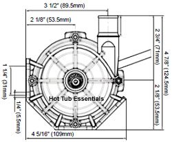 Laing E10 Barbed Circulation Pump Dimensions