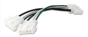 Amp Cable Splitter, Single Male to Double Female