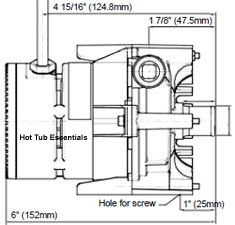 Laing E10 Barbed Circulation Pump Dimensions Side