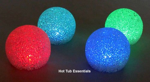 Floating LED Glitter Globes Turned On