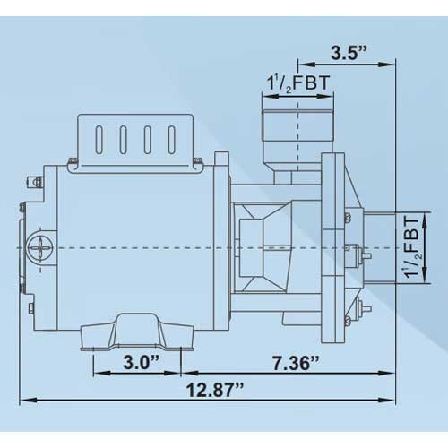 LX Circ Pump Side Dimensions