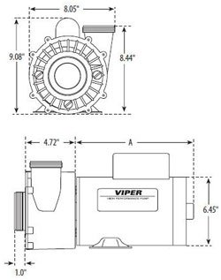 Waterway Viper 56 Frame Pump Dimensions